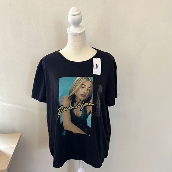 Dua Lipa black short sleeve tee shirt Size CL NWT - Picture 1 of 7